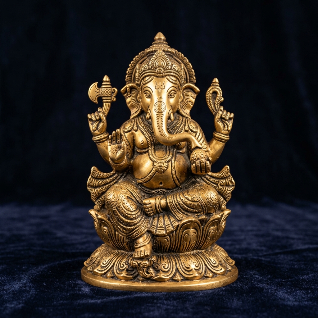 Brass Ganesh Idol (6 inch)