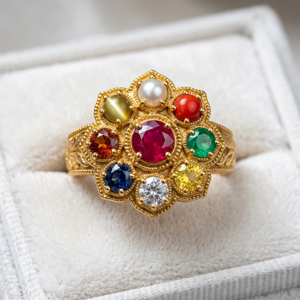 Navgraha Gemstone Ring Set