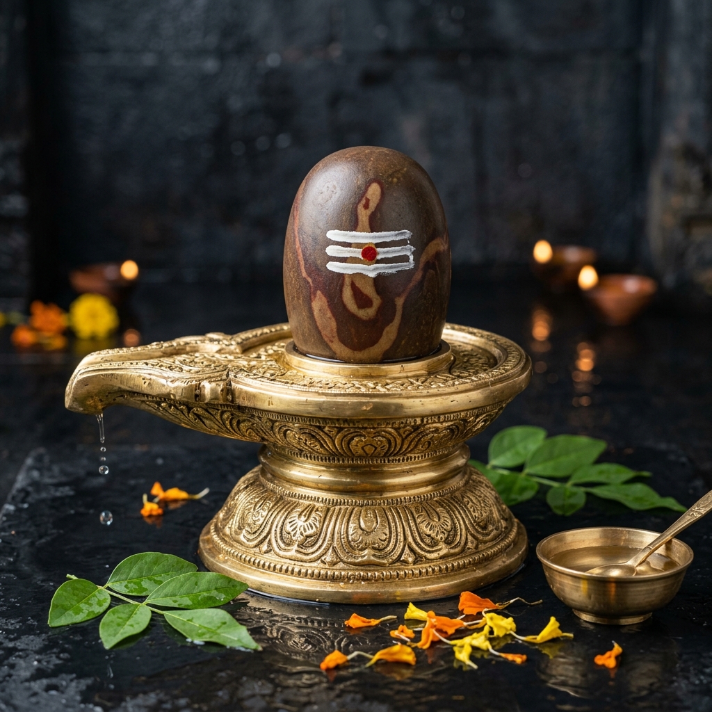 Natural Narmadeshwar Shiva Lingam (4 inch)